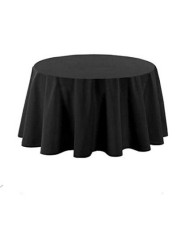 Einfarbige schwarze runde Polyester-Tischdecke Ø 280 cm