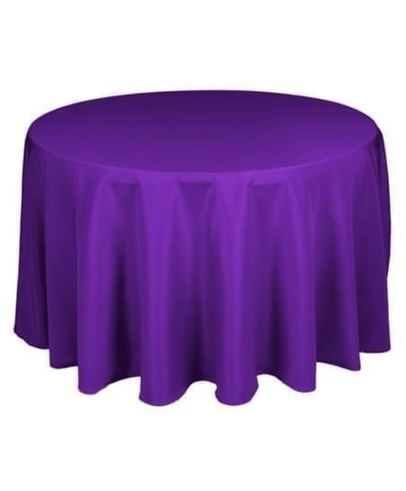 Einfarbige runde Tischdecke 280 cm lila