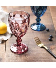 Set mit 6 Weingläsern (aus rosafarbenem Glas) NElA
