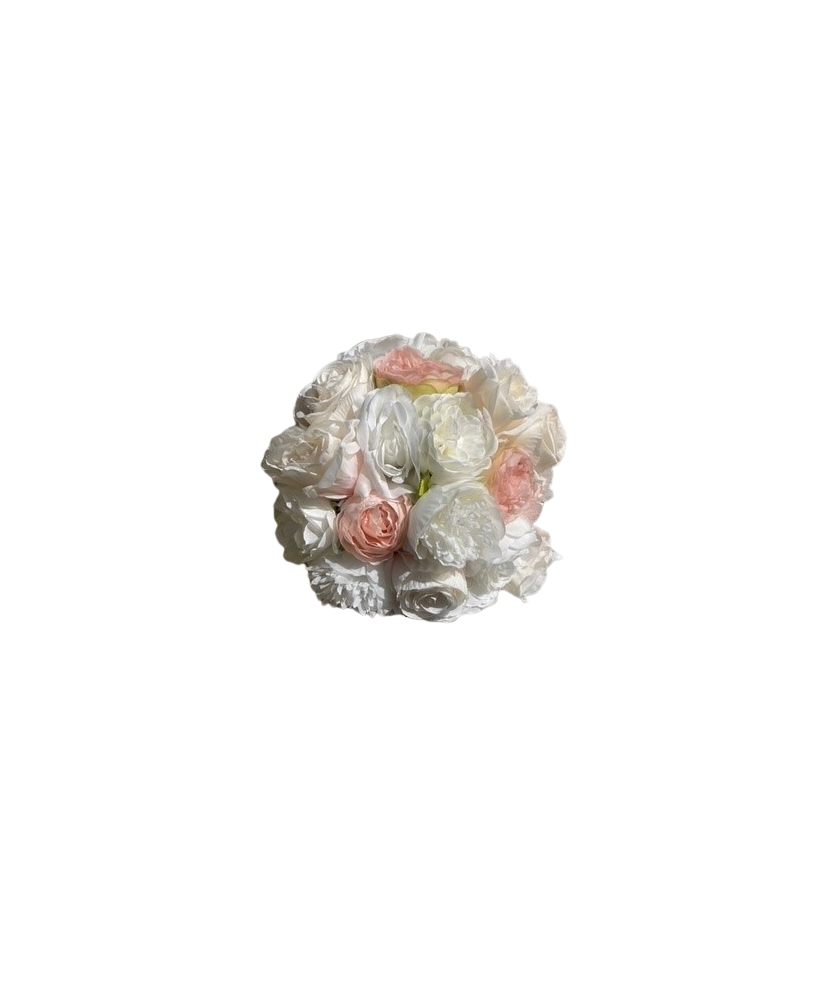 kopie von Künstlicher Blumenball rosa elfenbeingrün 32 cm JULIA