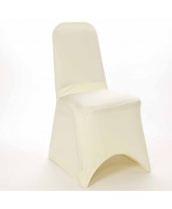 Housse de chaise lycra flex arc ivoire