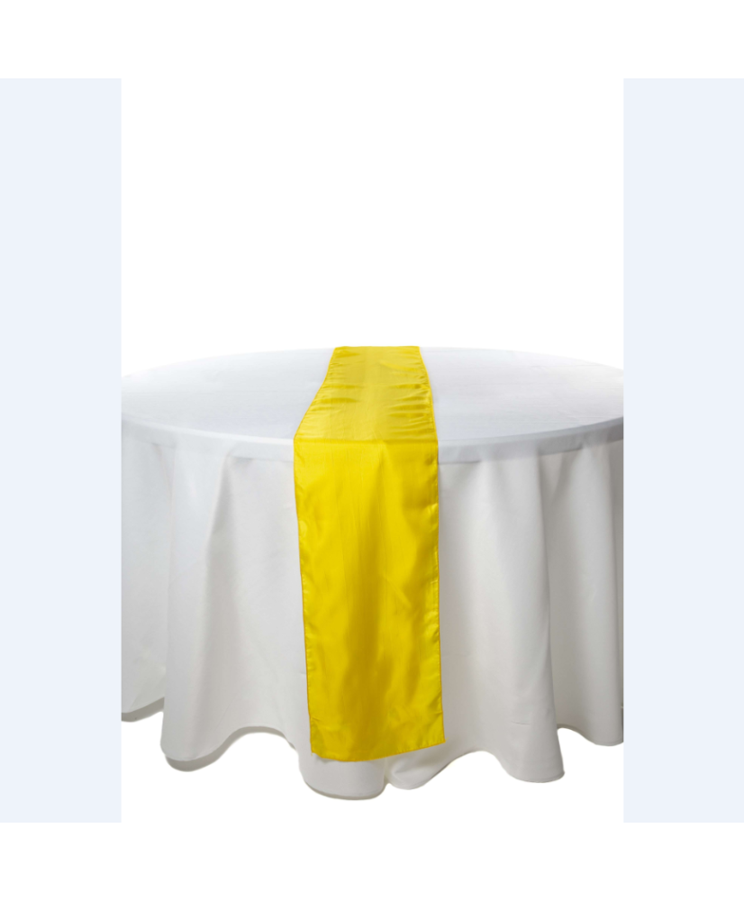 Gelber Satin-Tischläufer x 10 Stück