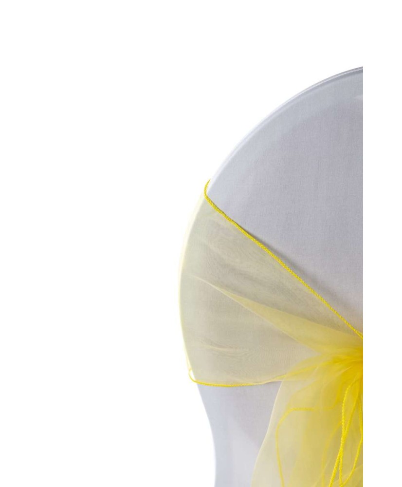 Gelbe Organza-Stuhlschärpe x 10 Stück